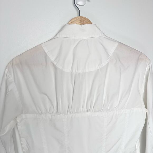 Anthropologie Maeve‎ Corset Seamed Button Down | White | SZ XSP - Picture 9 of 14